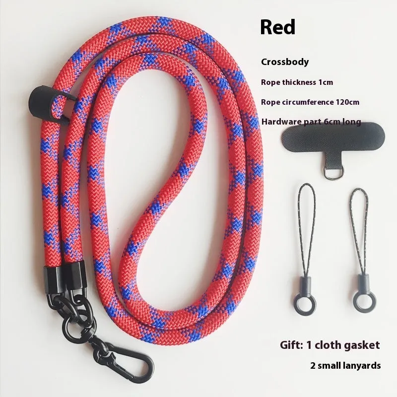 Mobile phone lanyard crossbody sling with anti-lost polyester rope and metal buckle