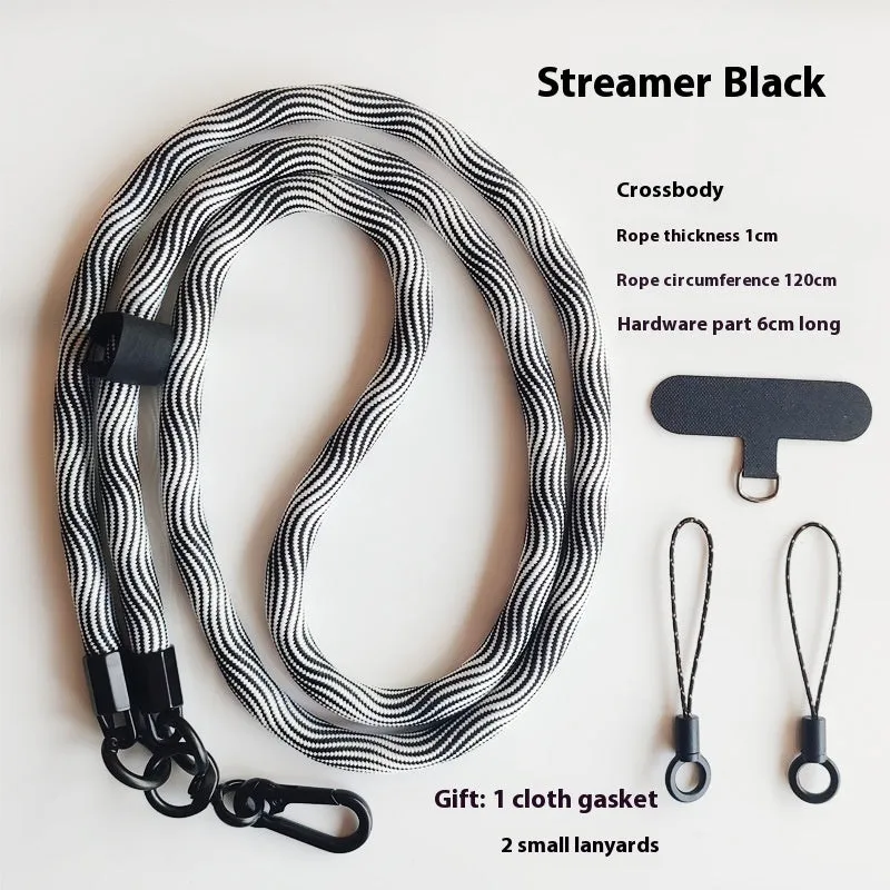 Mobile phone lanyard crossbody sling with anti-lost polyester rope and metal buckle