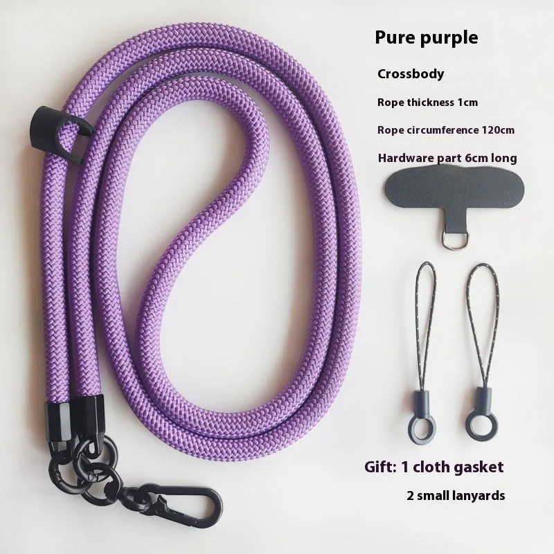 Mobile phone lanyard crossbody sling with anti-lost polyester rope and metal buckle