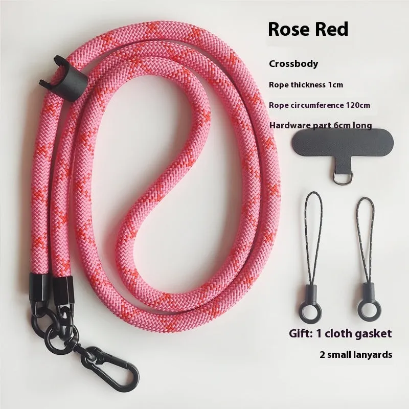Mobile phone lanyard crossbody sling with anti-lost polyester rope and metal buckle