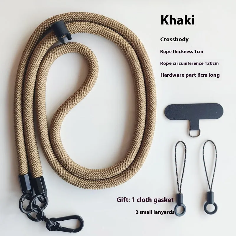 Mobile phone lanyard crossbody sling with anti-lost polyester rope and metal buckle