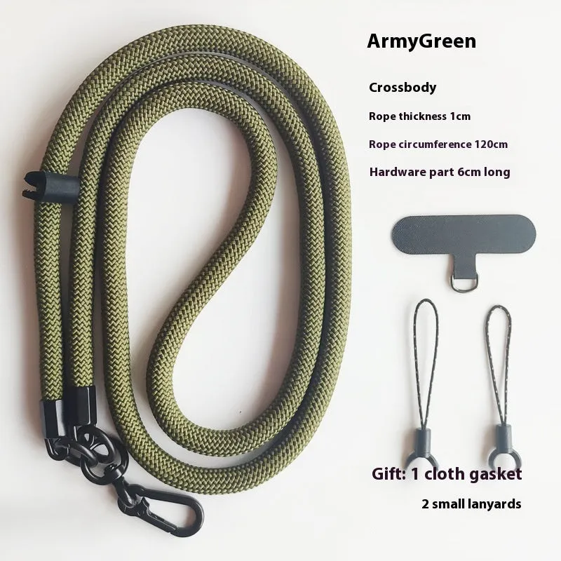 Mobile phone lanyard crossbody sling with anti-lost polyester rope and metal buckle