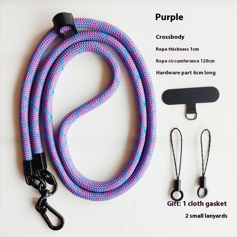 Mobile phone lanyard crossbody sling with anti-lost polyester rope and metal buckle
