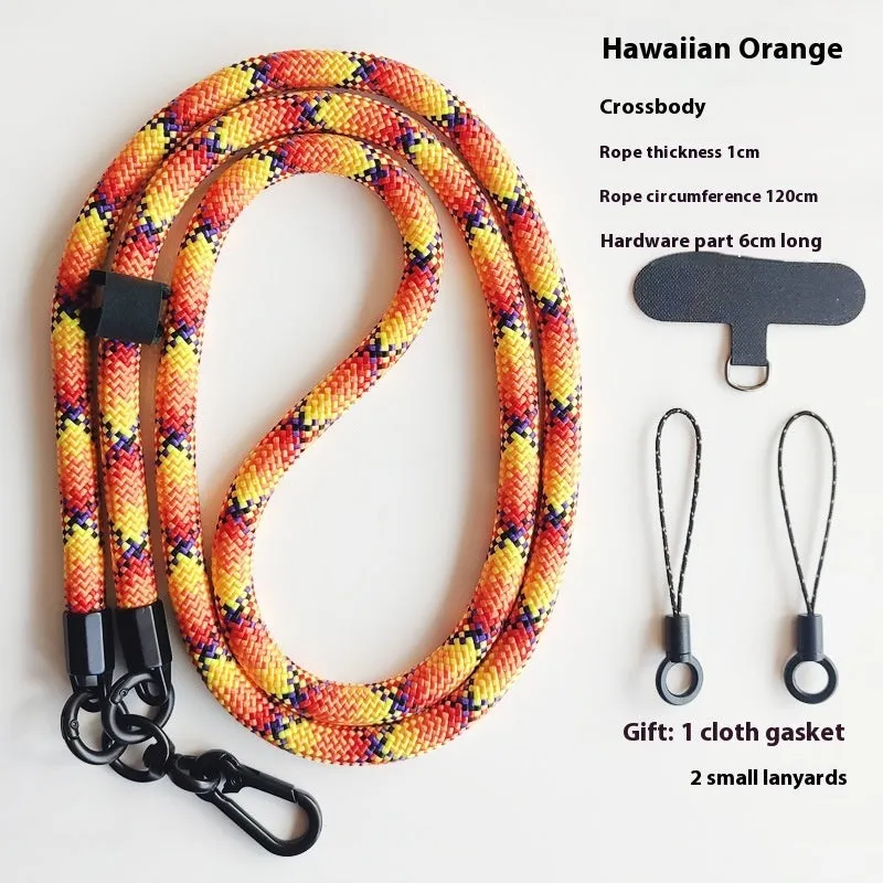 Mobile phone lanyard crossbody sling with anti-lost polyester rope and metal buckle