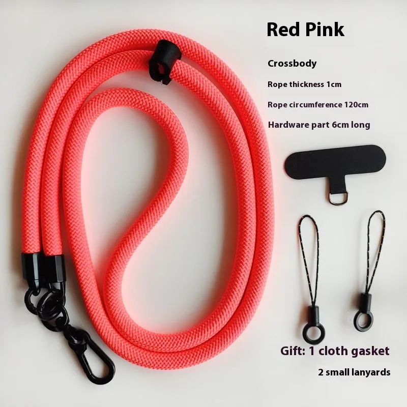 Mobile phone lanyard crossbody sling with anti-lost polyester rope and metal buckle