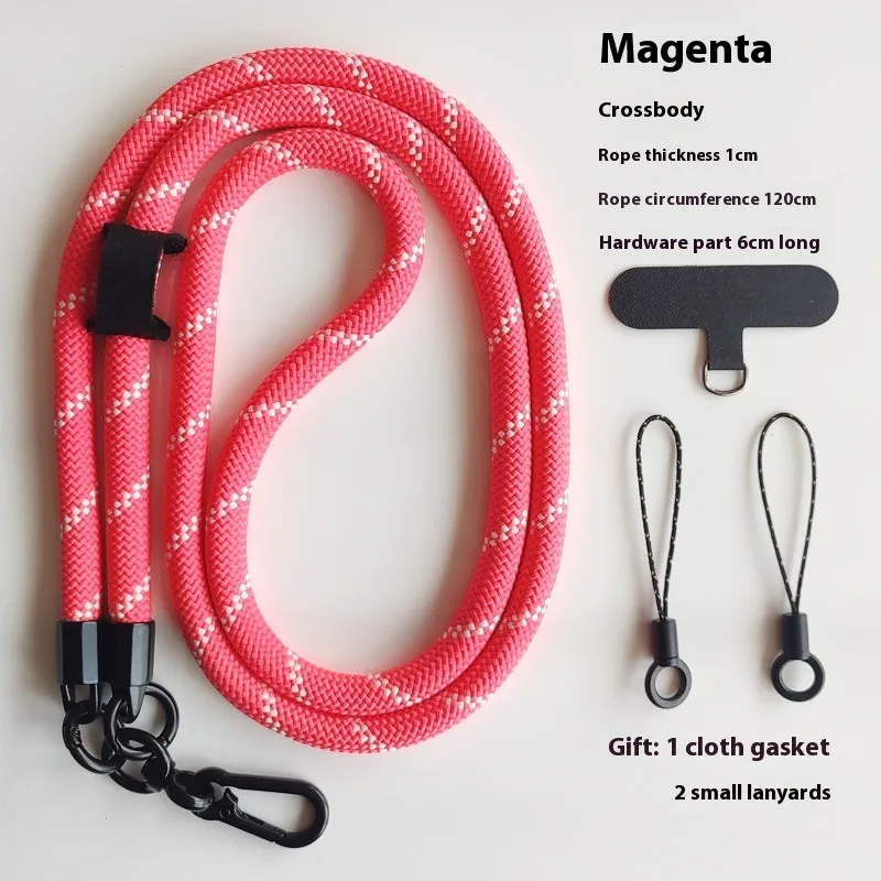Mobile phone lanyard crossbody sling with anti-lost polyester rope and metal buckle