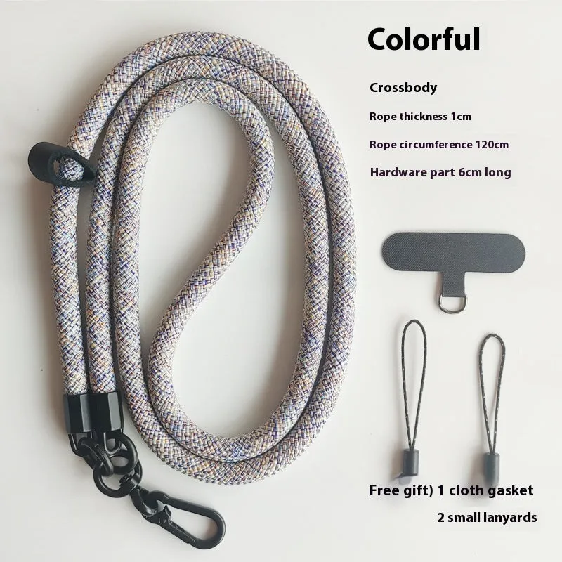 Mobile phone lanyard crossbody sling with anti-lost polyester rope and metal buckle