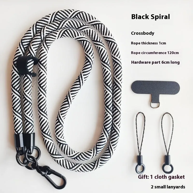 Mobile phone lanyard crossbody sling with anti-lost polyester rope and metal buckle