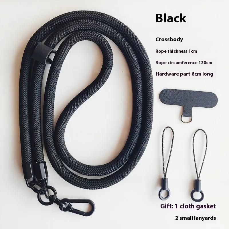 Mobile phone lanyard crossbody sling with anti-lost polyester rope and metal buckle