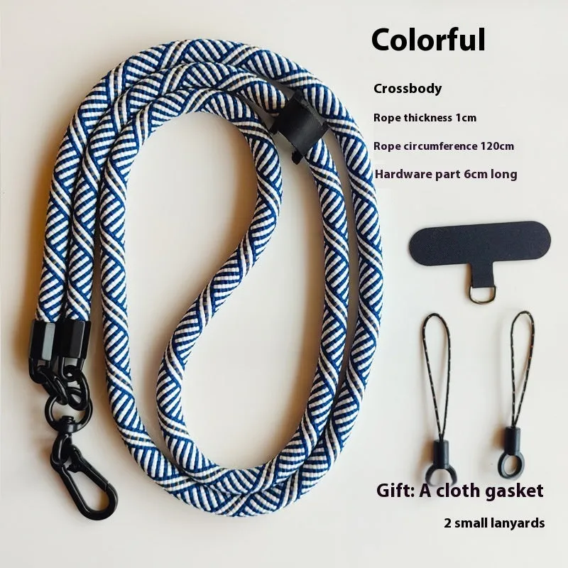 Mobile phone lanyard crossbody sling with anti-lost polyester rope and metal buckle