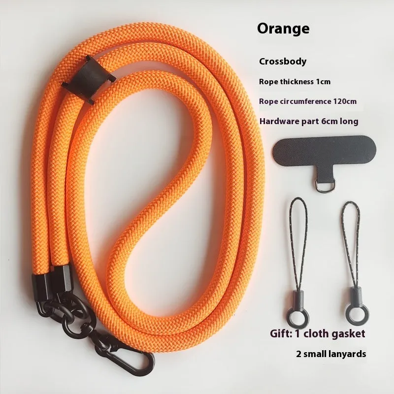 Mobile phone lanyard crossbody sling with anti-lost polyester rope and metal buckle