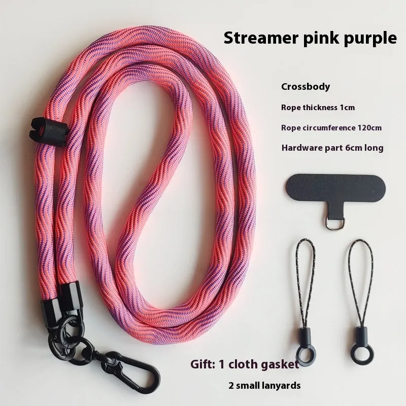 Mobile phone lanyard crossbody sling with anti-lost polyester rope and metal buckle