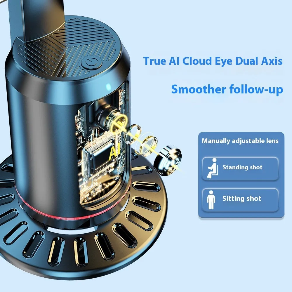 Smart AI face recognition selfie holder with 360 rotation and Bluetooth remote for mobile live streaming