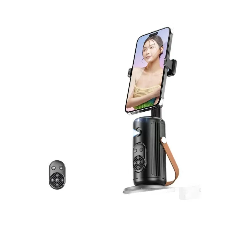 Smart AI face recognition selfie holder with 360 rotation and Bluetooth remote for mobile live streaming
