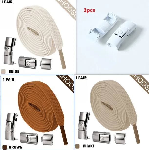 8mm wide press lock elastic shoelaces in various colours with a curved fit design.