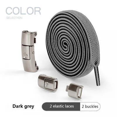 8mm wide press lock elastic shoelaces in various colours with a curved fit design.
