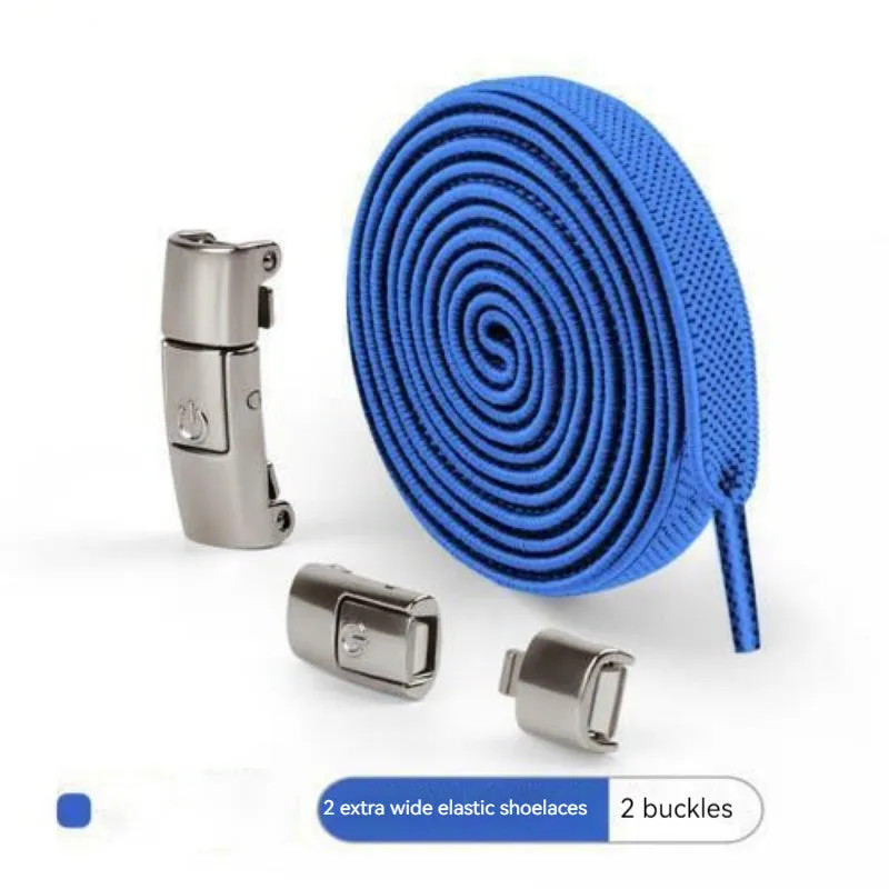 8mm wide press lock elastic shoelaces in various colours with a curved fit design.