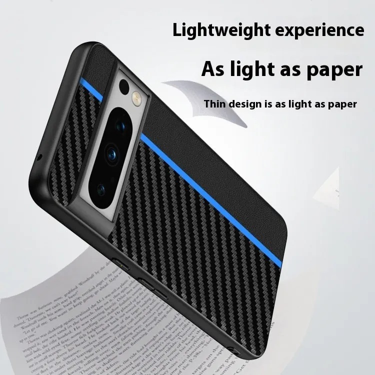 Carbon Fiber Kevlar anti-fall ultra-thin phone case for Google Pixel, shockproof, heat dissipation, imitation leather, all-inclusive hot pressing