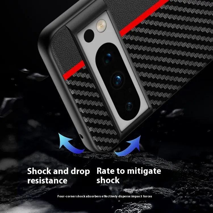 Carbon Fiber Kevlar anti-fall ultra-thin phone case for Google Pixel, shockproof, heat dissipation, imitation leather, all-inclusive hot pressing
