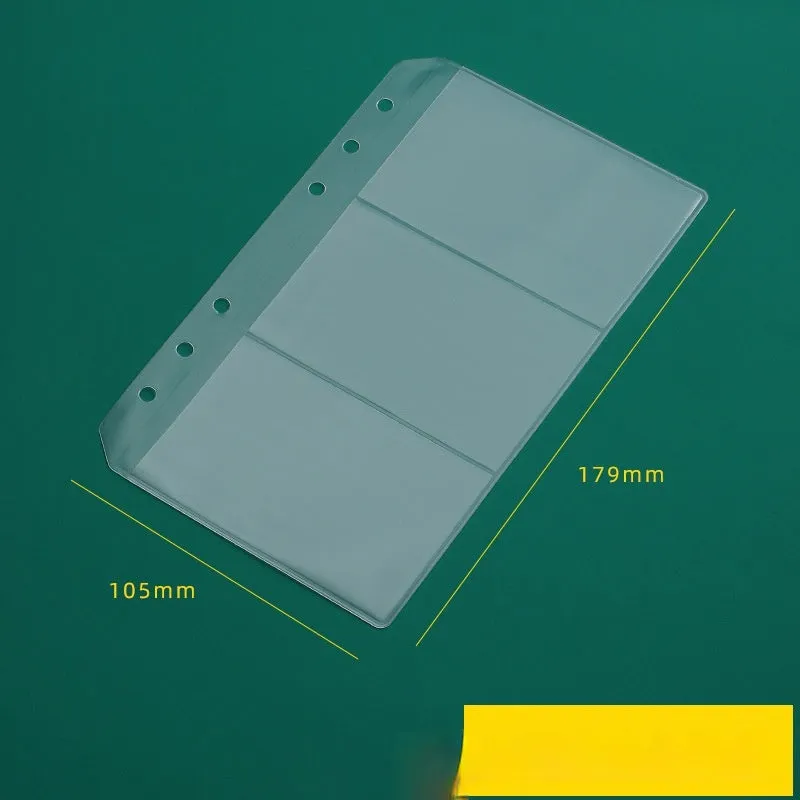 Transparent PVC A5 zipper bag with 6 holes for loose-leaf notebook