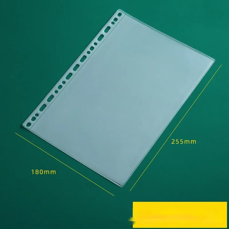 Transparent PVC A5 zipper bag with 6 holes for loose-leaf notebook
