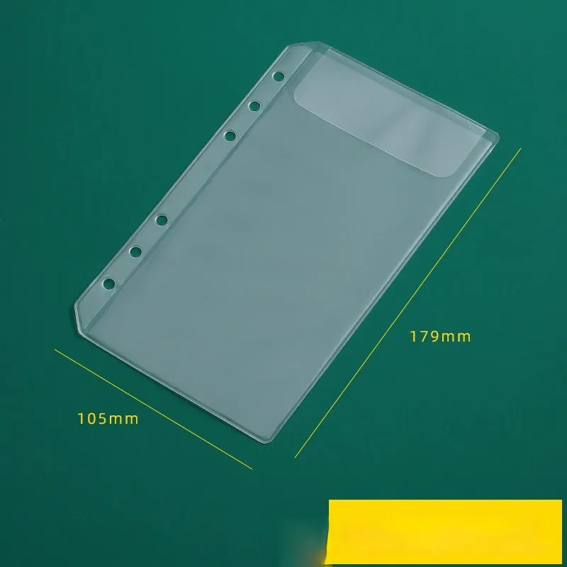 Transparent PVC A5 zipper bag with 6 holes for loose-leaf notebook