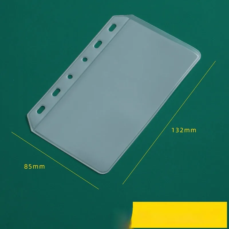 Transparent PVC A5 zipper bag with 6 holes for loose-leaf notebook