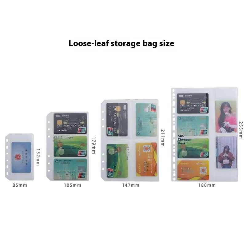 Transparent PVC A5 zipper bag with 6 holes for loose-leaf notebook