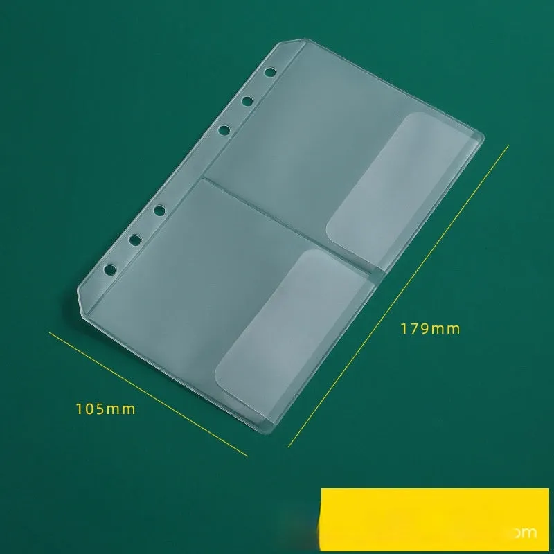 Transparent PVC A5 zipper bag with 6 holes for loose-leaf notebook