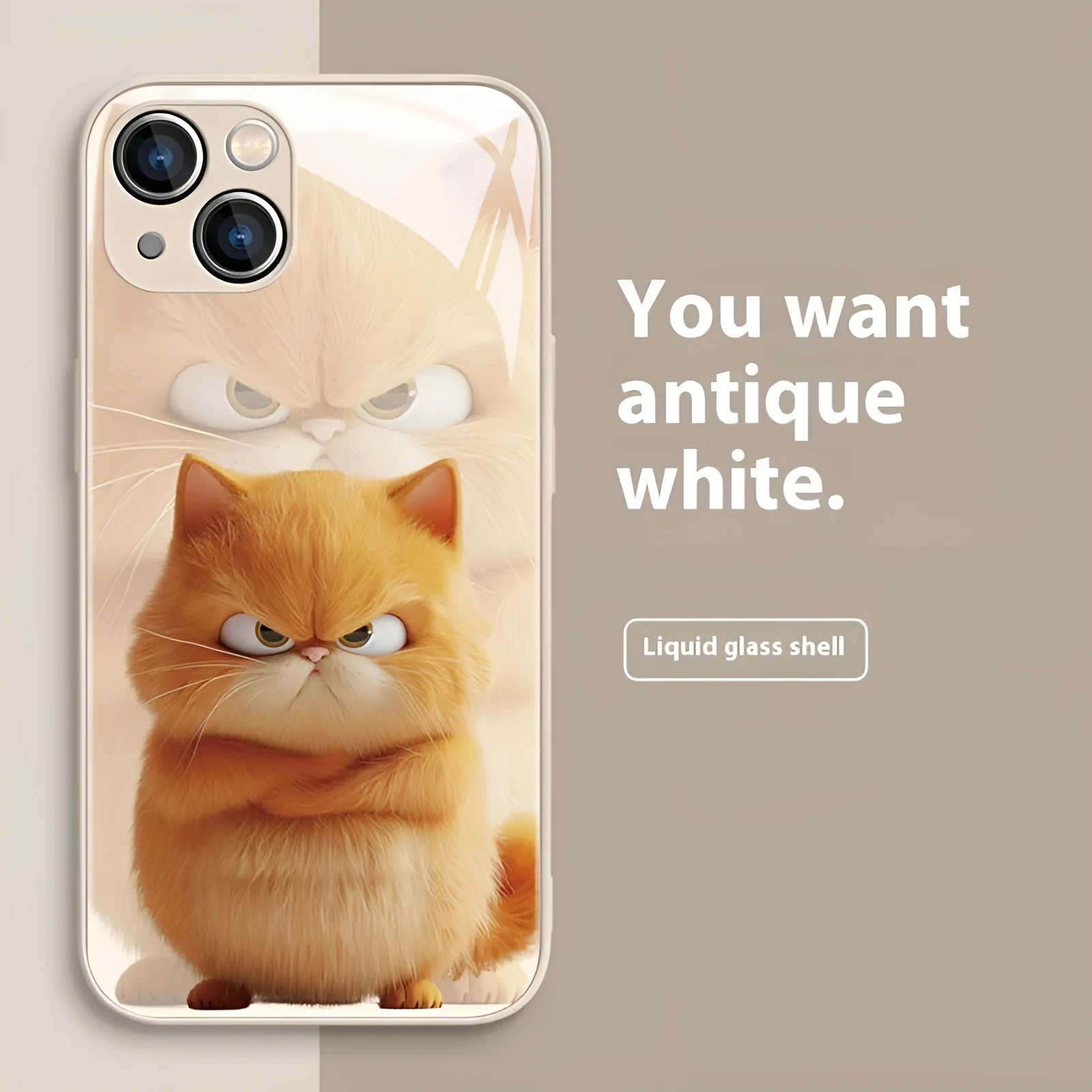 Domineering cat silicone phone case in black cat white shell style, shockproof and anti-fingerprint for iPhone
