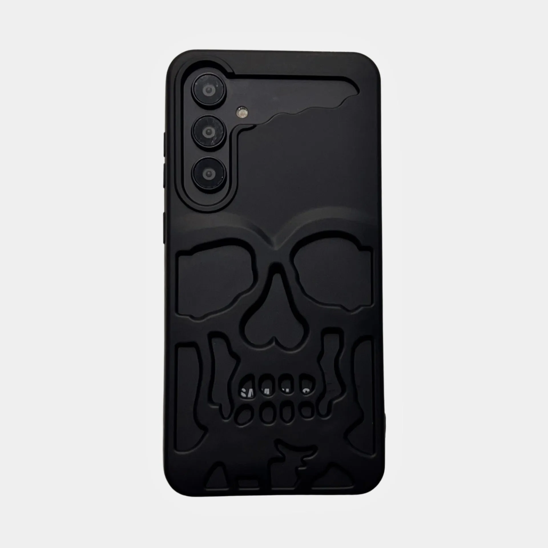 Hollow skeleton frosted silicone phone case for Samsung S23 S24 series in black