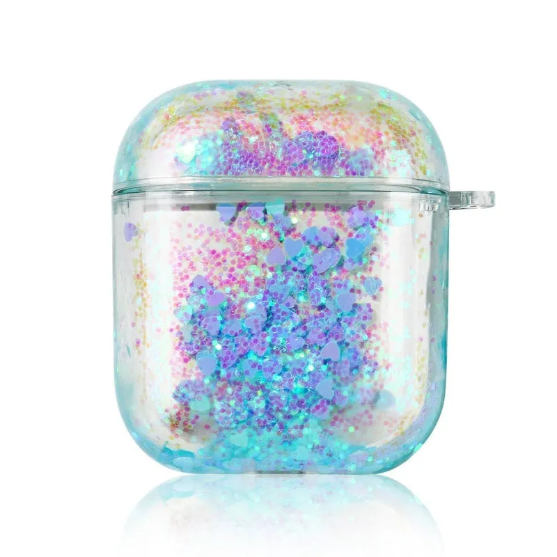 Quicksand earphone sleeve in blue colour with glitter effect for Apple AirPods Pro