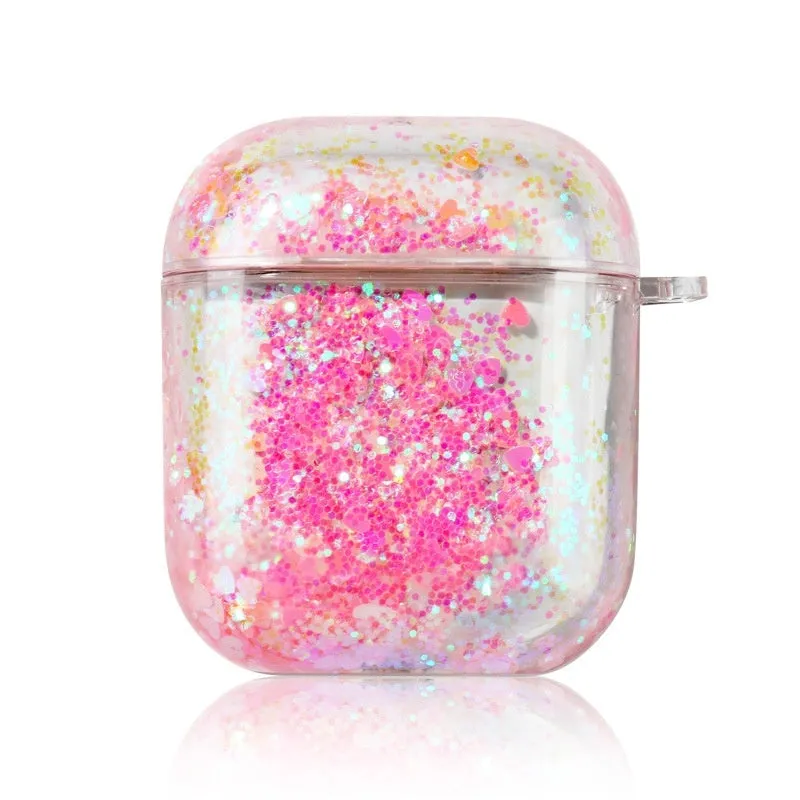 Quicksand earphone sleeve in blue colour with glitter effect for Apple AirPods Pro
