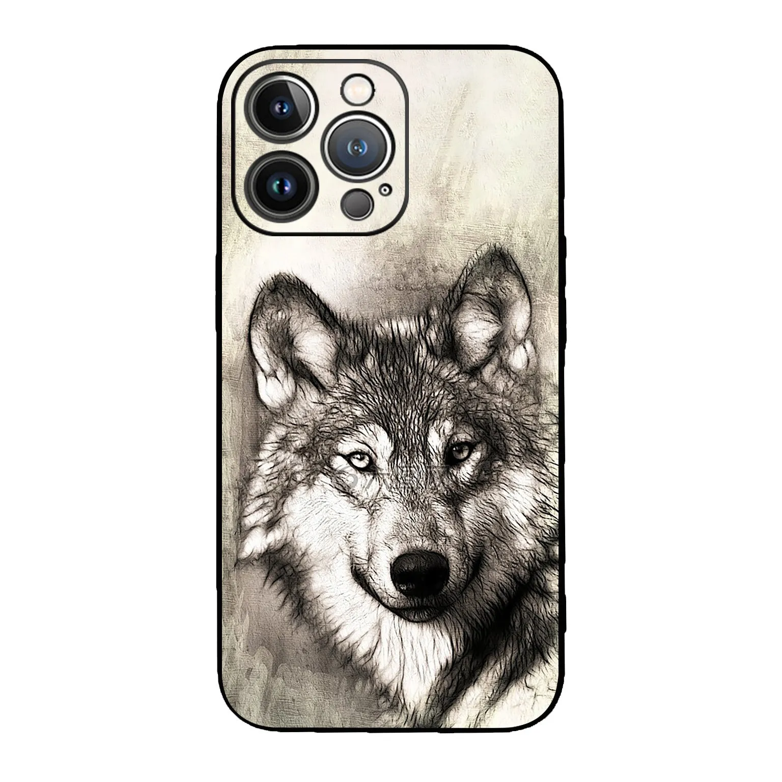 Glass phone case with painted tiger animal design for Apple iPhone back cover