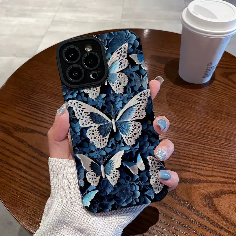 Black and white leopard print TPU phone case for Apple 15 15PRO with all-inclusive protective design