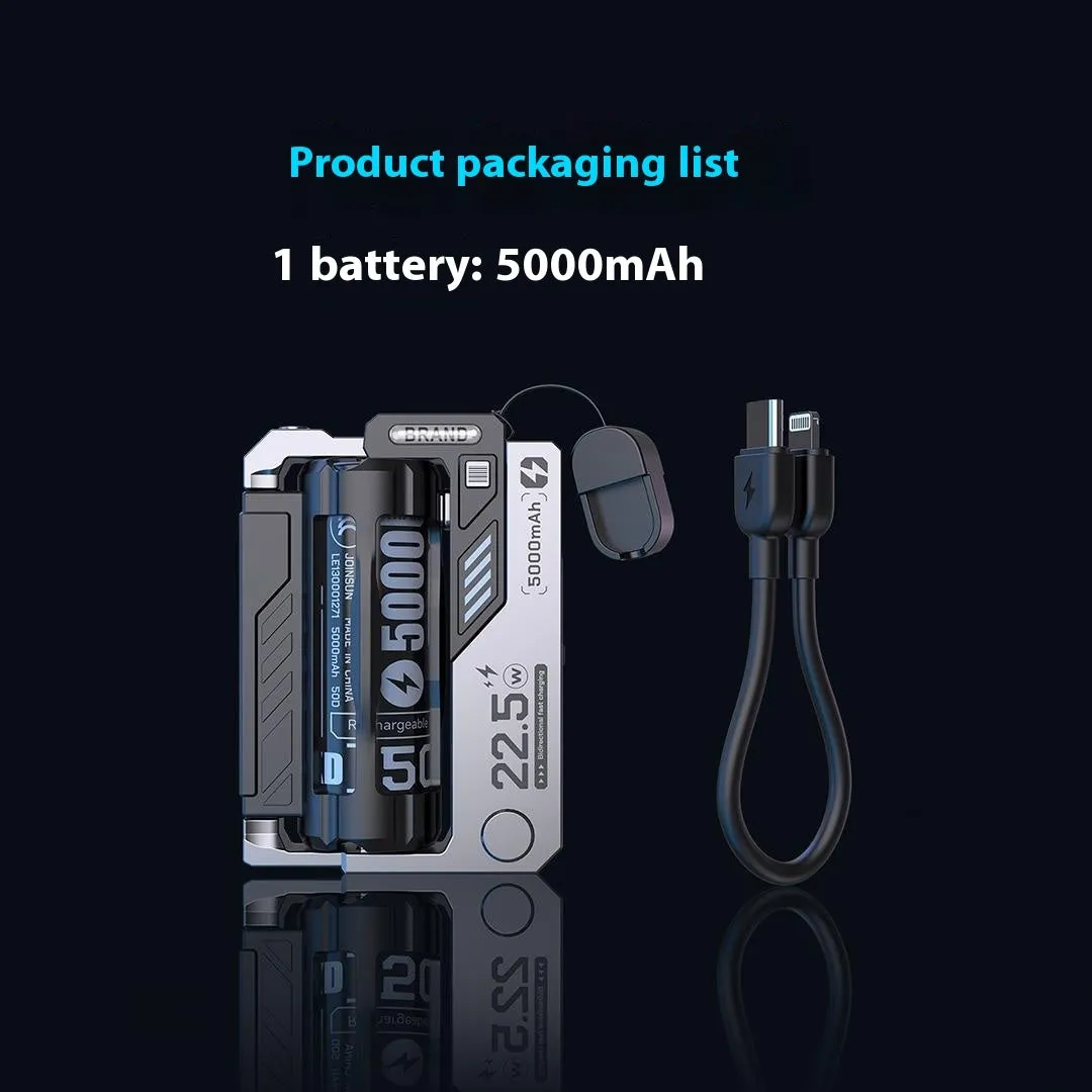 Cartridge replacement power bank with ABS shell and TYPE-C plug in Mecha Gray showing modular battery slots
