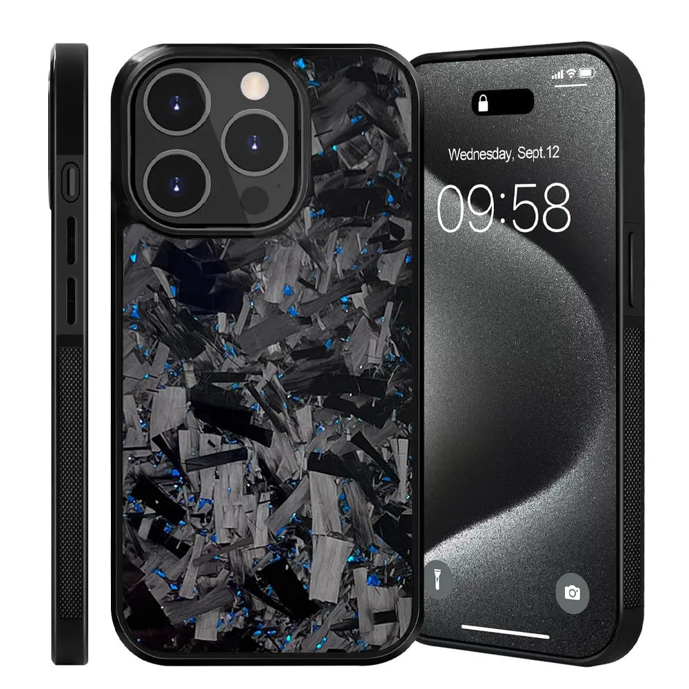 Carbon fiber phone case for iPhone 15 Pro Max 13 Pro in black, all-inclusive shockproof design