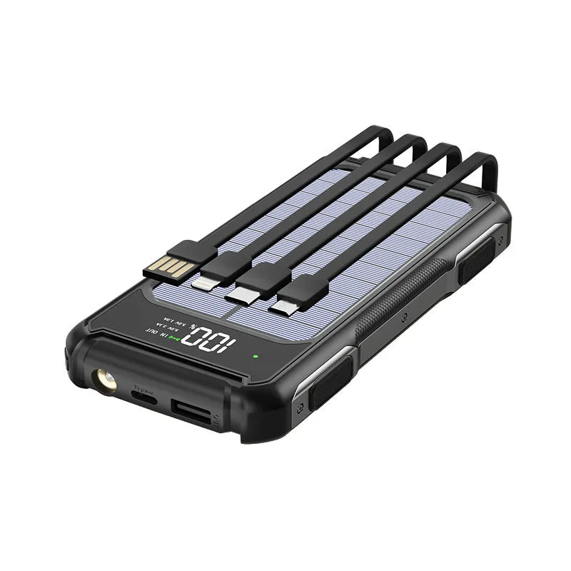 Military-grade portable power bank in black, green, or orange, showing compact size and high capacity.