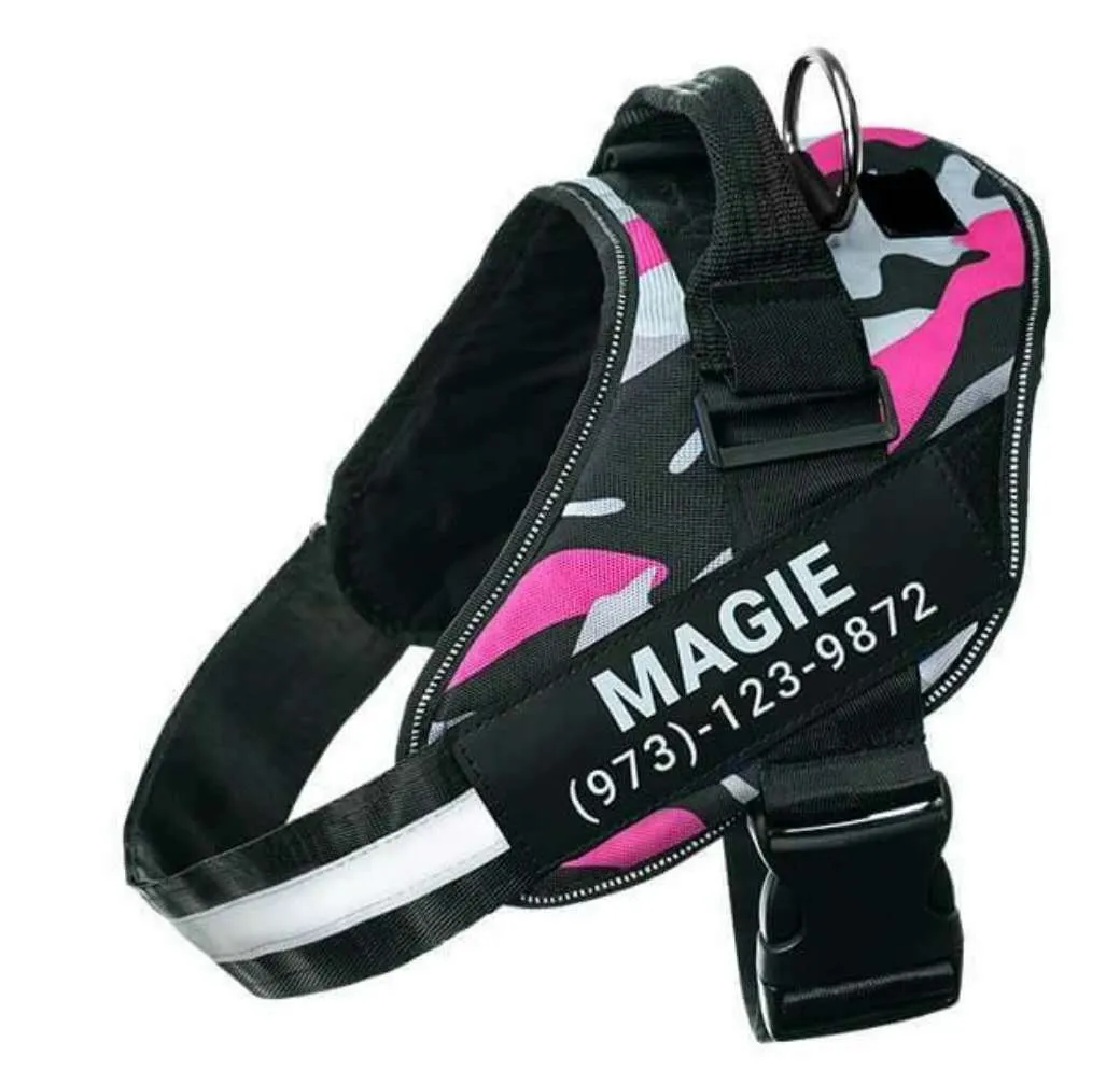 Adjustable reflective no-pull dog harness in multiple colours with chest strap design for small medium large breeds