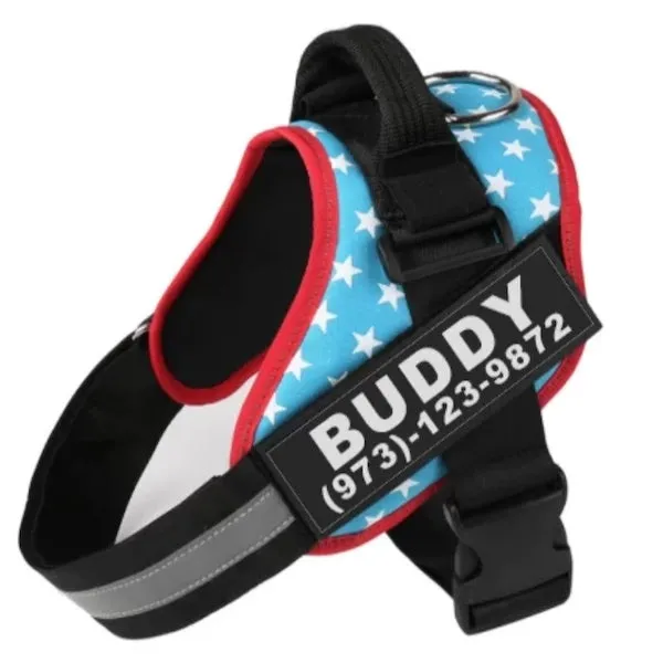 Adjustable reflective no-pull dog harness in multiple colours with chest strap design for small medium large breeds