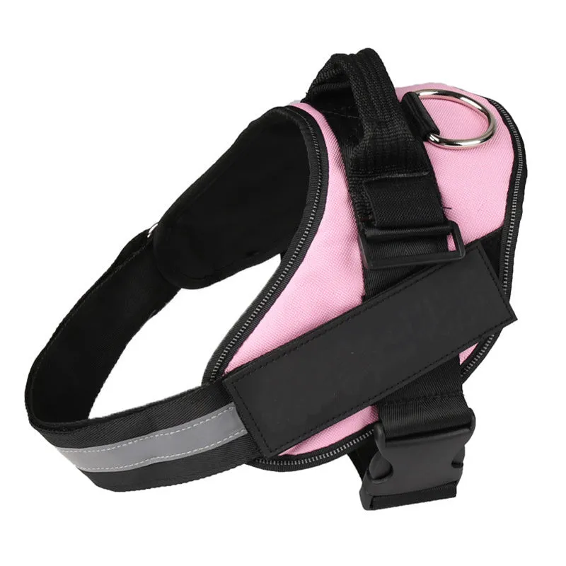 Adjustable reflective no-pull dog harness in multiple colours with chest strap design for small medium large breeds