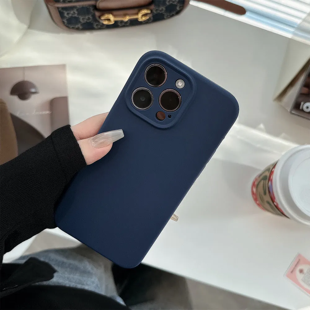 Liquid silicone phone case in solid colour with drop protection for iPhone series