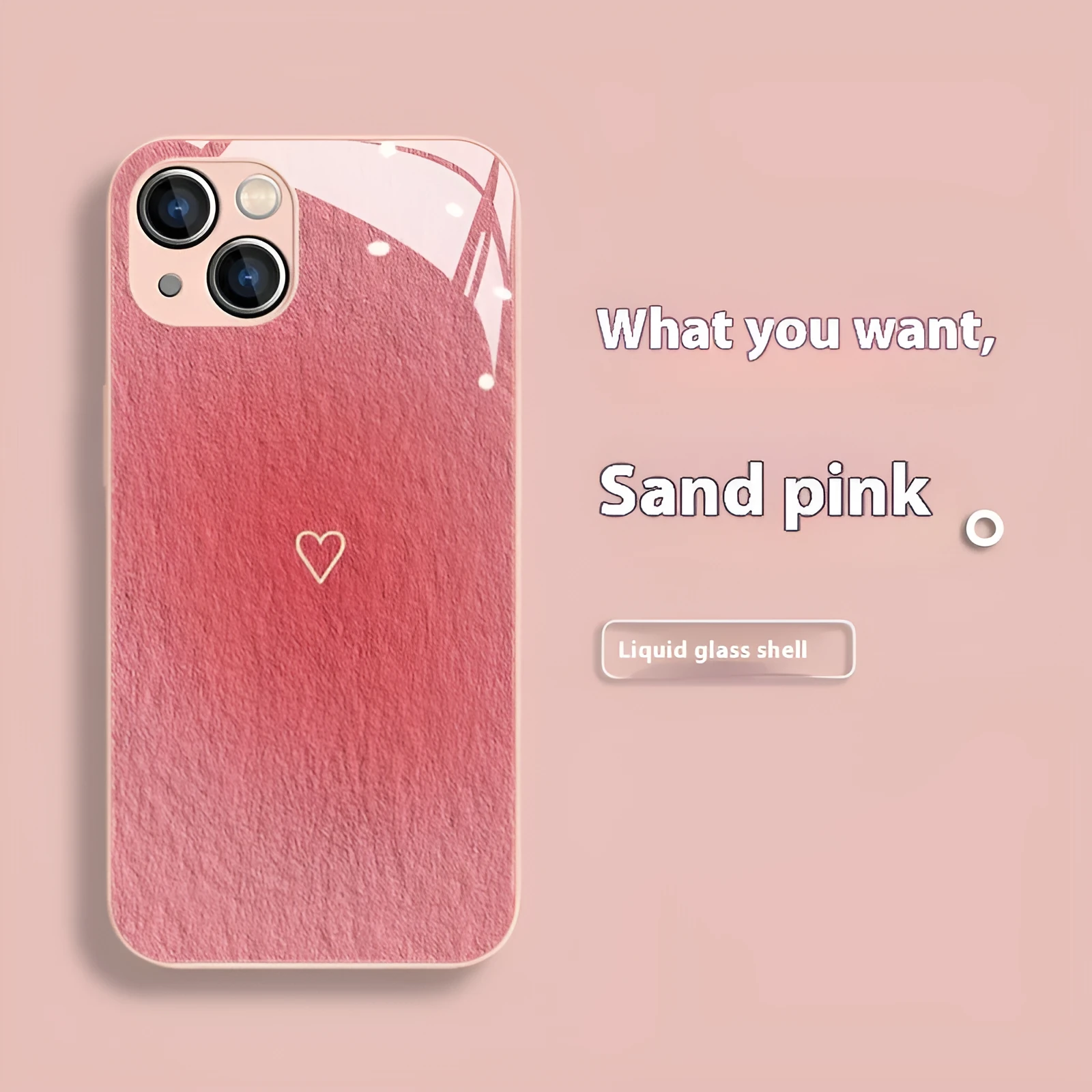Liquid glass shockproof iPhone case with oil painting Love design for Apple iPhone