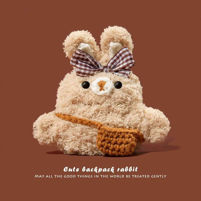 Plush knitted soft shell case for Apple AirPods Pro 2nd generation, silicone plush material with cartoon design