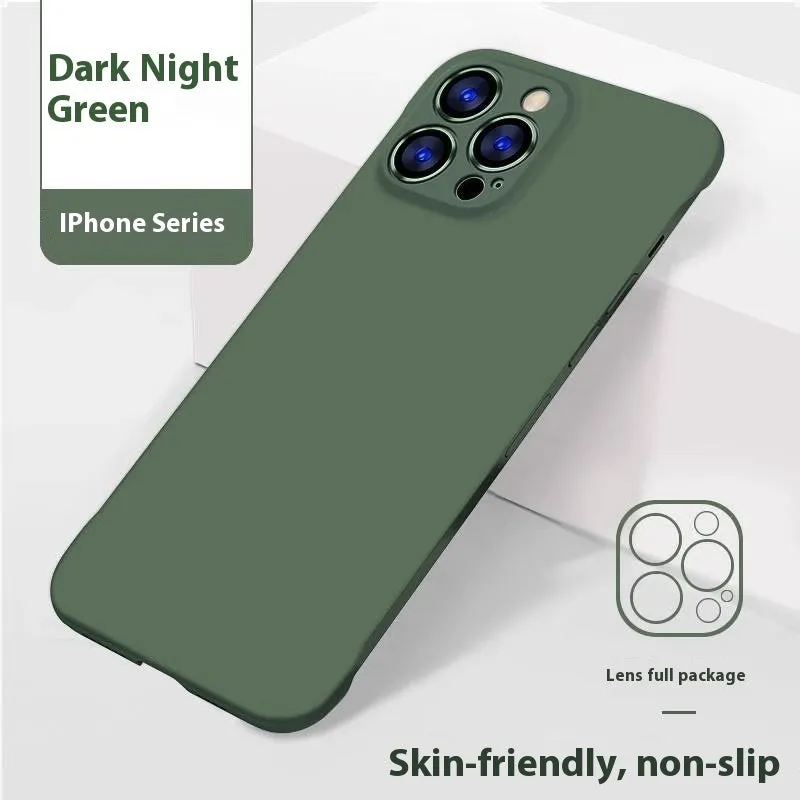 Ultra-thin frameless silicone phone case for iPhone 15 Pro Max in Graphite Black