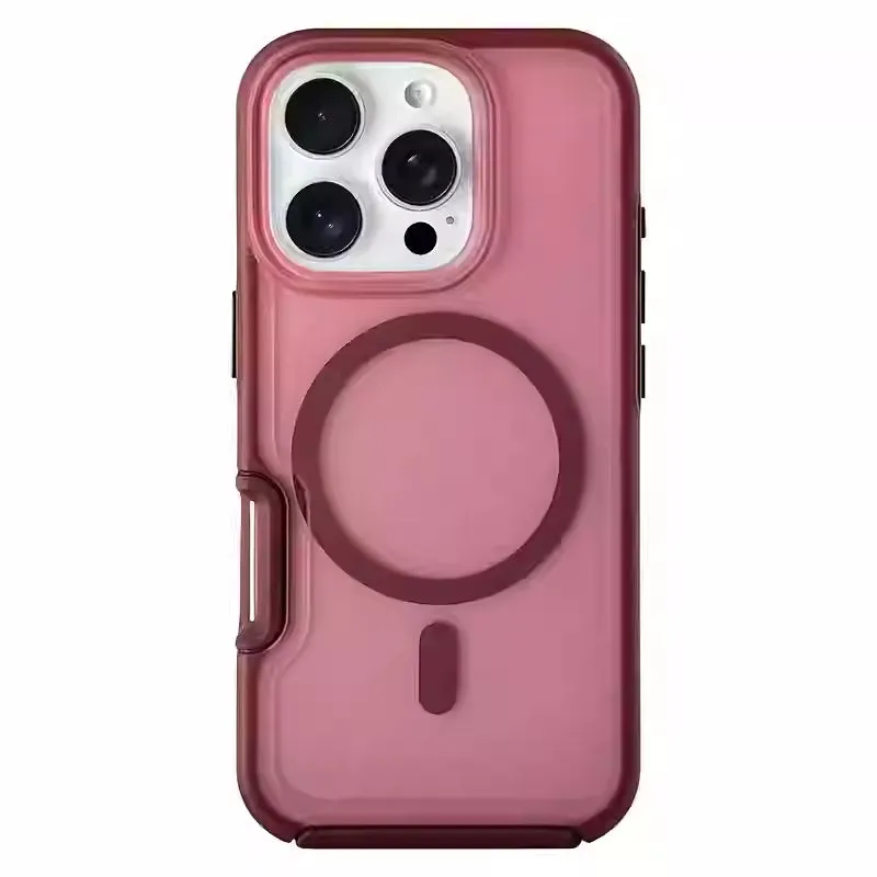 Matte frosted anti-fall magnetic phone case for Apple iPhone, available in multiple colours