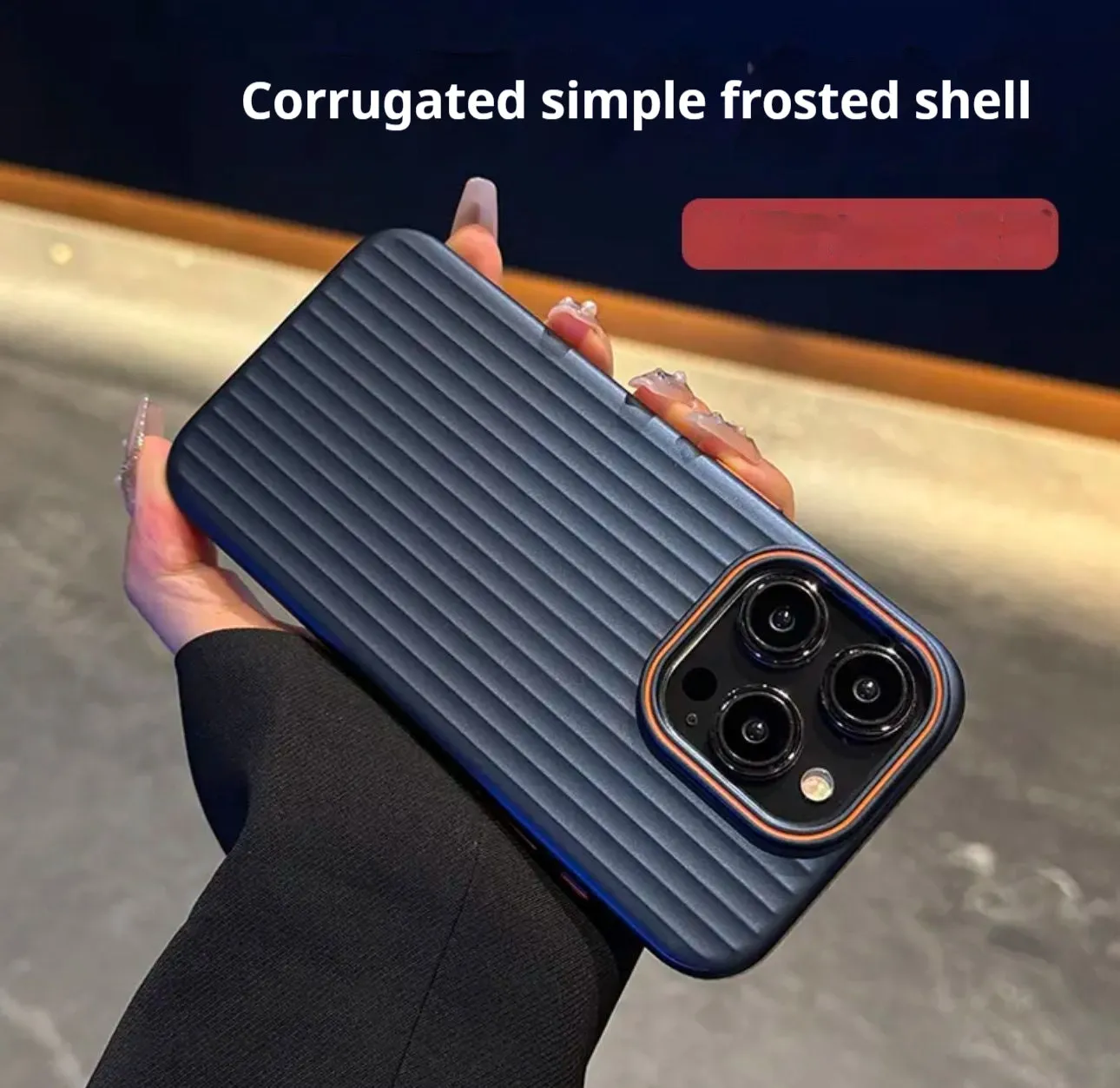 Anti-drop fingerprint metal phone case in dark purple for iPhone 14 with frosted PC finish