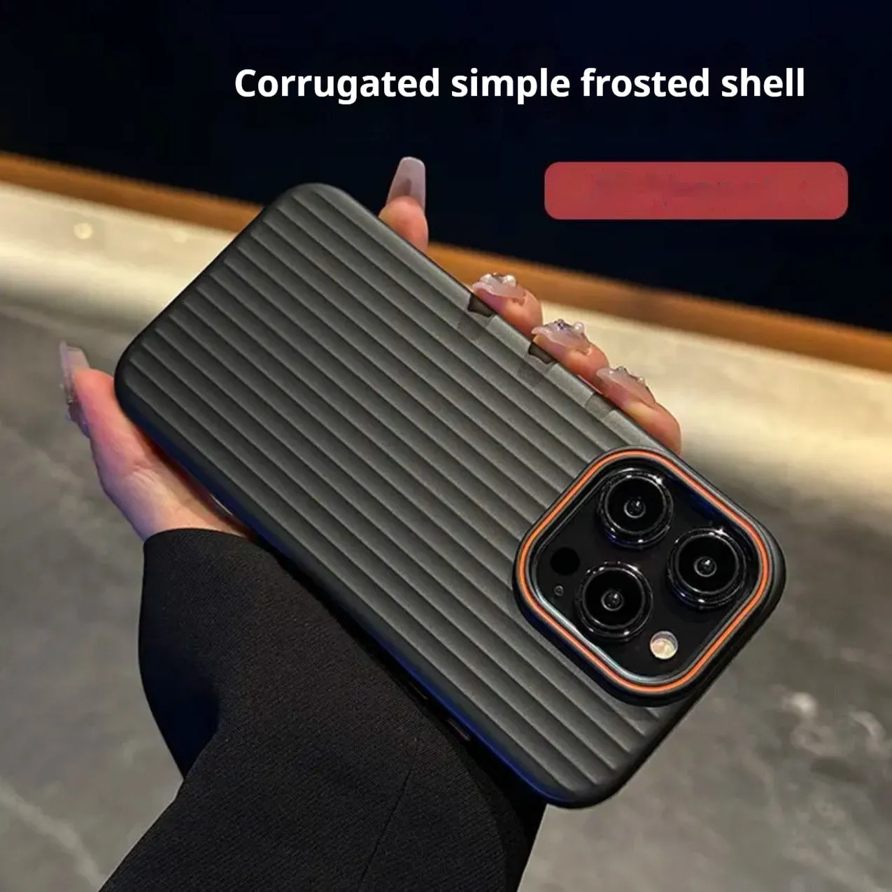 Anti-drop fingerprint metal phone case in dark purple for iPhone 14 with frosted PC finish