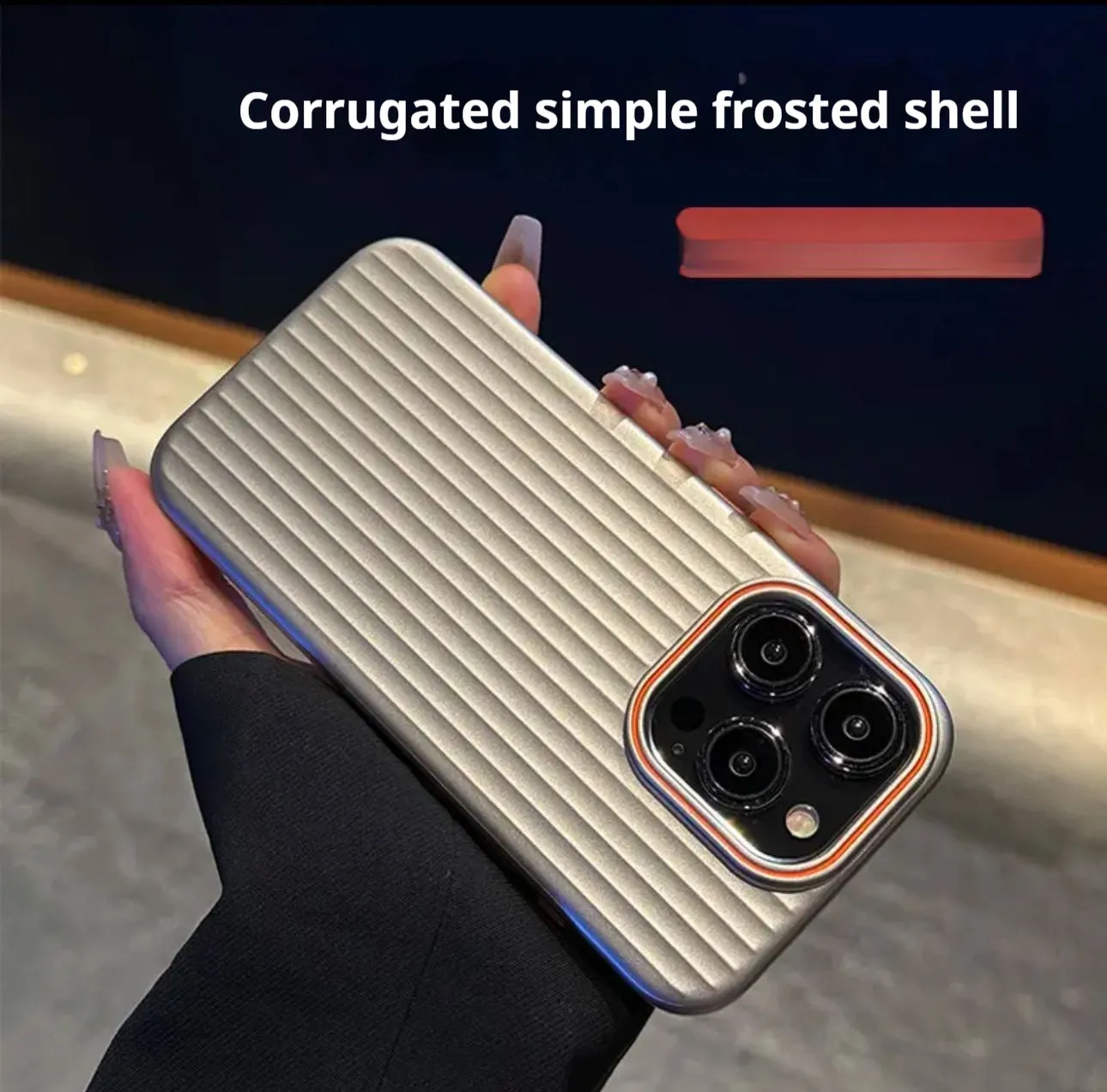 Anti-drop fingerprint metal phone case in dark purple for iPhone 14 with frosted PC finish