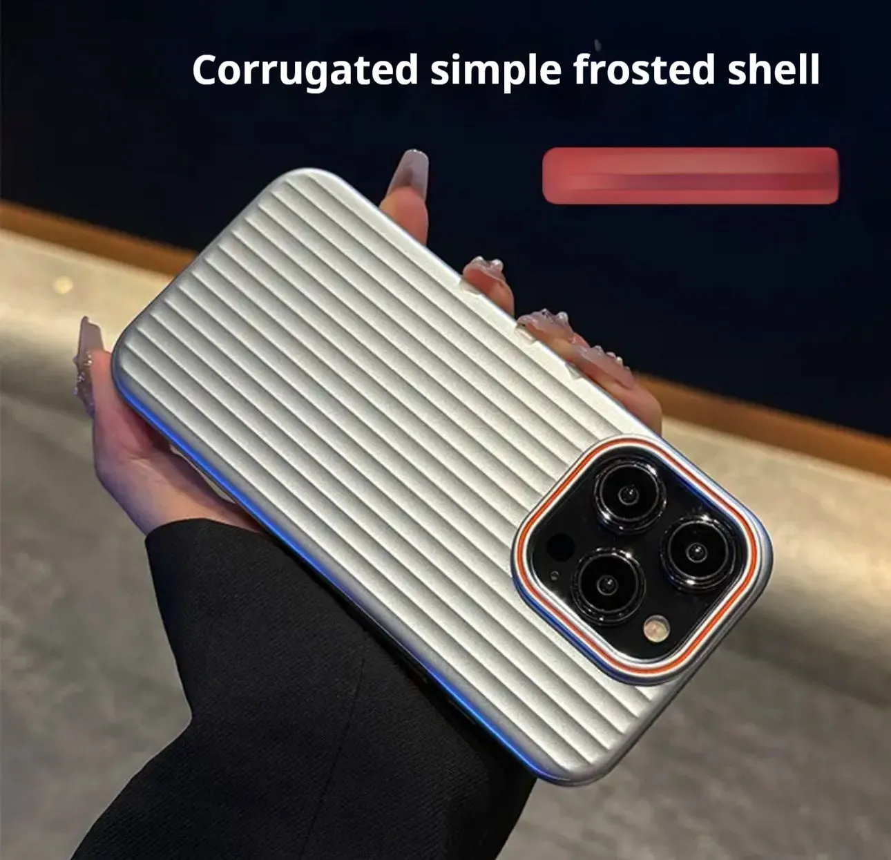 Anti-drop fingerprint metal phone case in dark purple for iPhone 14 with frosted PC finish